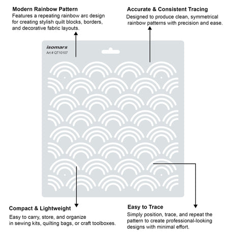 Isomars Rainbow Quilting Template for Sewing, Patchwork & Crafts 10107 - Isomars