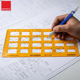 Isomars Rectangular Template Drawing Stencil | Precision Rectangle Drafting Template with Multiple Sizes | Geometric Drawing Tool for Architects, Engineers, Designers, Artists & Students - Isomars