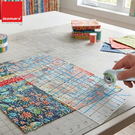 Isomars Roll Ruler Quilting 5" x 10" for Fabric Cutting - Isomars