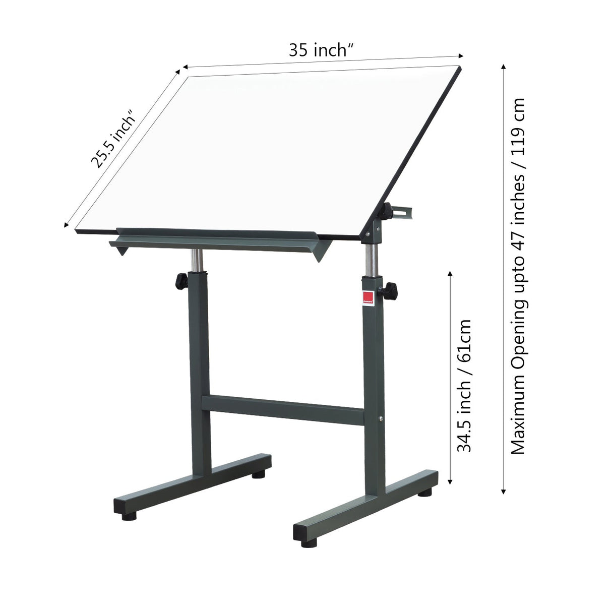 Isomars Scholar Drawing Table Stand With A1 Double-Sided Laminated Drawing Board | Height Adjustable 34.5–47 Inches | 0–180° Tilting Drafting Table for Artists, Architects & Designers(Green) - Isomars