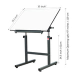 Isomars Scholar Drawing Table with Stool & A1 Double-Sided Laminated Drawing Board | Height Adjustable Drafting Table | 0–180° Tilt for Artists, Architects & Designers(Green) - Isomars