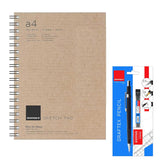 Isomars Sketch Pad Artist - A4 with 40 Sheets & Mechanical Pencil 0.5mm - with Leads and Eraser - Isomars