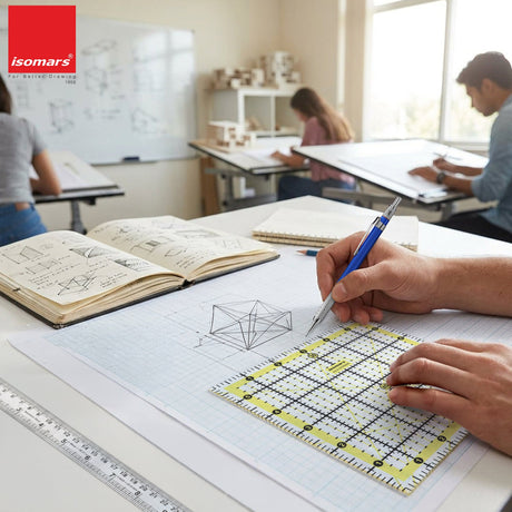 Isomars Square Quilting Ruler 6 x 6 Inch | 3mm Clear Acrylic - Isomars
