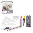 Isomars Student Drafting Kit – 5-Piece Engineering Drawing Set with Compass, Scale, Set Squares, Protractor & Protective Carry Pouch – Ideal for Architecture & Engineering Students - Model F - Isomars