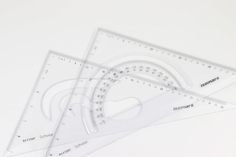 Isomars Student Drafting Kit – 6 - Piece Engineering Drawing Set with Compass, Scale, Set Squares, Protractor & Protective Carry Pouch – Ideal for Architecture & Engineering Students - DSS-E - Isomars