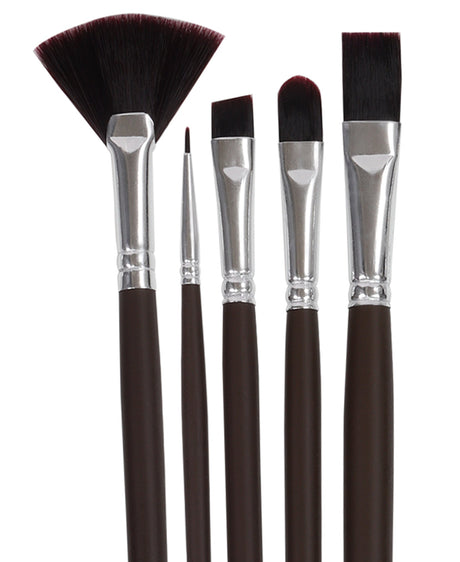 Isomars Studium Extra Long Handle Artist Brush Set of 5 for Acrylic, Watercolor & Oil Painting - Isomars