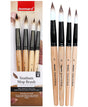 Isomars Studium Mop Brush Set of 4 - Professional Synthetic Hair Round Paint Brushes for Watercolor, Gouache, Acrylic, Ink & Oil Painting - Natural Wooden Handle Art Brushes (Sizes 14, 16, 18, 20) - Isomars