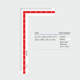 Isomars Tailoring Ruler L-Scale 6"x12" White - Isomars