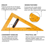 Isomars Teacher's 60°/30° Set Square with Handle for Blackboard - Isomars