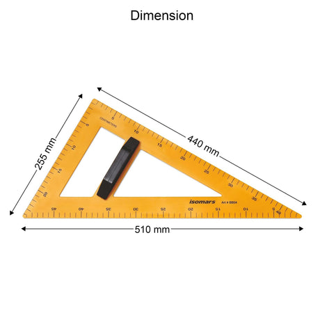 Isomars Teacher's 60°/30° Set Square with Handle for Blackboard - Isomars