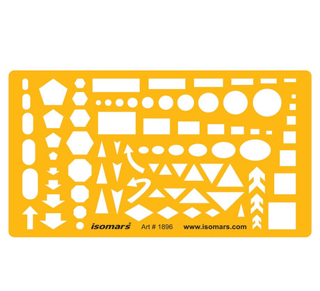 Isomars Technical Drawing Drafting Templates Set of 4 - with French Curves - Isomars