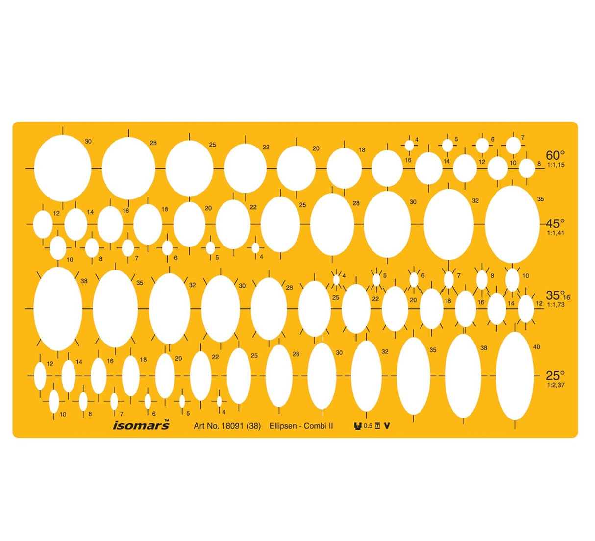 Isomars Technical Drawing Drafting Templates Set of 4 - with French Curves - Isomars
