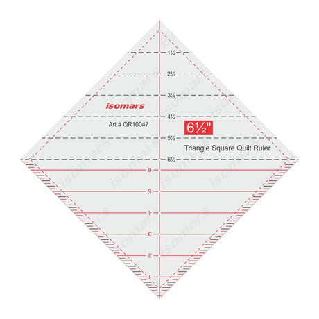 Isomars Triangle Square Quilt Ruler 6.5 Inch for Quilting - Isomars