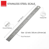 Isomars Triangular Scale 12 Inch with Stainless Steel Measuring Ruler 12 Inch Combo Set | Architect & Engineering Drafting Ruler | Multi-Scale Metric Drawing Tool for Students & Professionals - Isomars