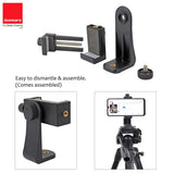 Isomars Tripod Mobile Holder Adjustable- for Smartphones & iPhones (Black) with 360° Rotational Working Angles & Adjustable Angles Use The Knob to Attach/Detach Mobile Phones - Isomars
