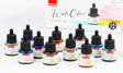 Isomars Water Color Ink Set of 12 Vibrant Professional Liquid Watercolors (35ml Bottles) with Droppers - Transparent Inks for Calligraphy, Illustration, Airbrushing & Painting - Isomars