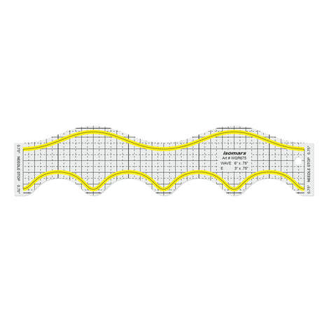 Isomars Wave Quilting Ruler 12.75 x 3 Inch Acrylic Sewing Template - Isomars