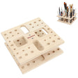 Isomars Wooden Art Tools Brush Stand - Square Brush Organiser for all kind of paint brush handles and other drawing instruments (WITHOUT BRUSHES) - Isomars
