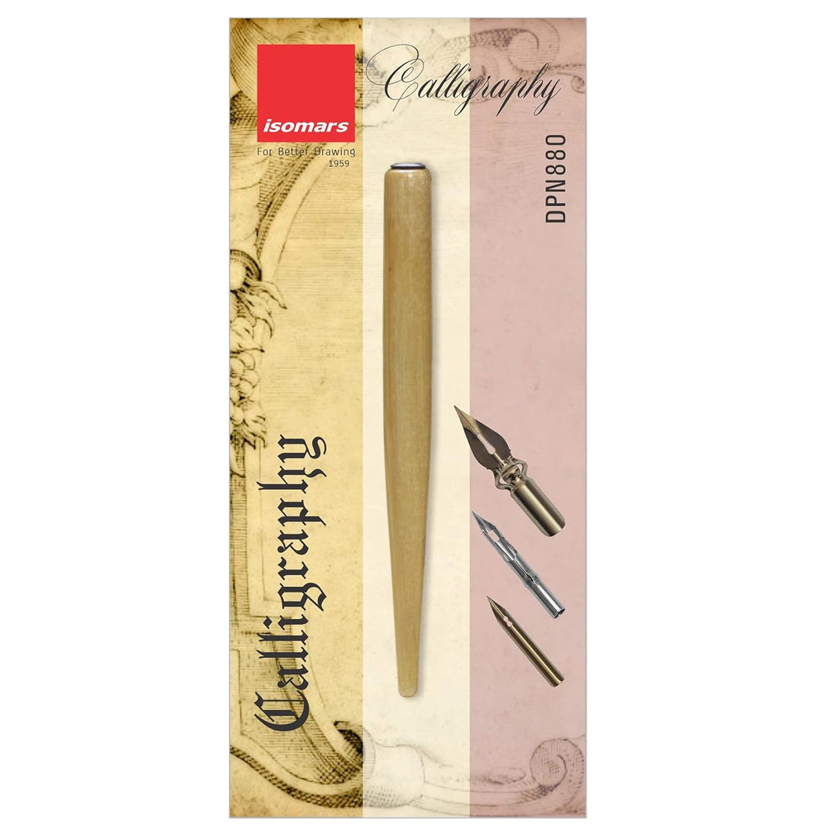 Isomars Wooden Calligraphy Pen Holder with English nib, mapping nib & flex nib for calligraphy, lettering, sketching and artistic writing - Isomars