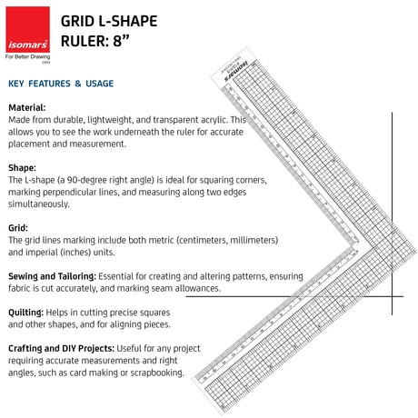 L Grid - Ruler 8" - Isomars
