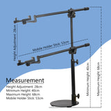 ISOMARS Overhead Mobile Photography Stand with Circular Base, 360° Adjustable Arm with Height Adjustment, Overhead Floor Mobile Stand for Photography, Videography from Overhead Position.