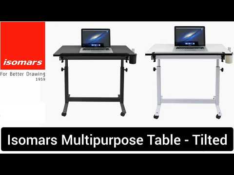 Isomars Adjustable Black (Alloy Steel) Laptop & Study Table | 30×17 Inch