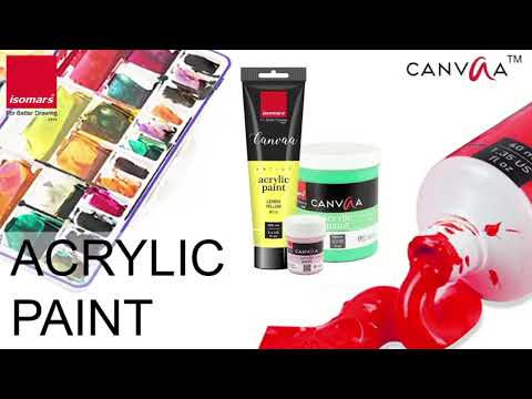 Isomars Canvaa Acrylic Paint Set of 12 x 100ml Artist Acrylic Colours