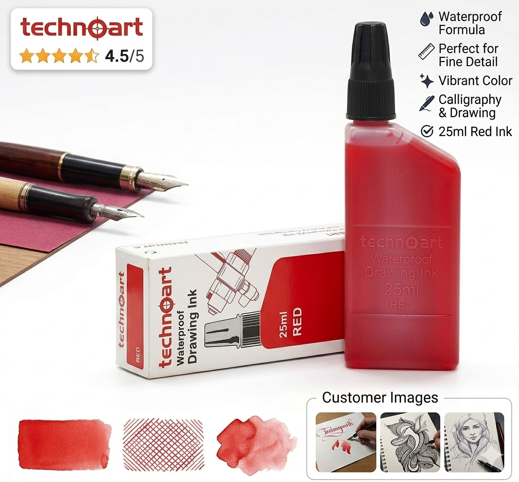 technical drawing pen ink 25ml red