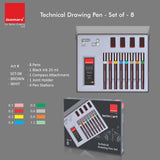 Technoart Technical Drawing Pens (Set 0f 8) - Isomars