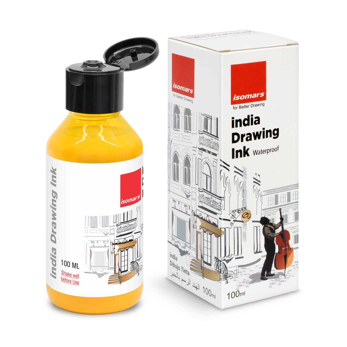 yellow waterproof drawing ink 100ml 2
