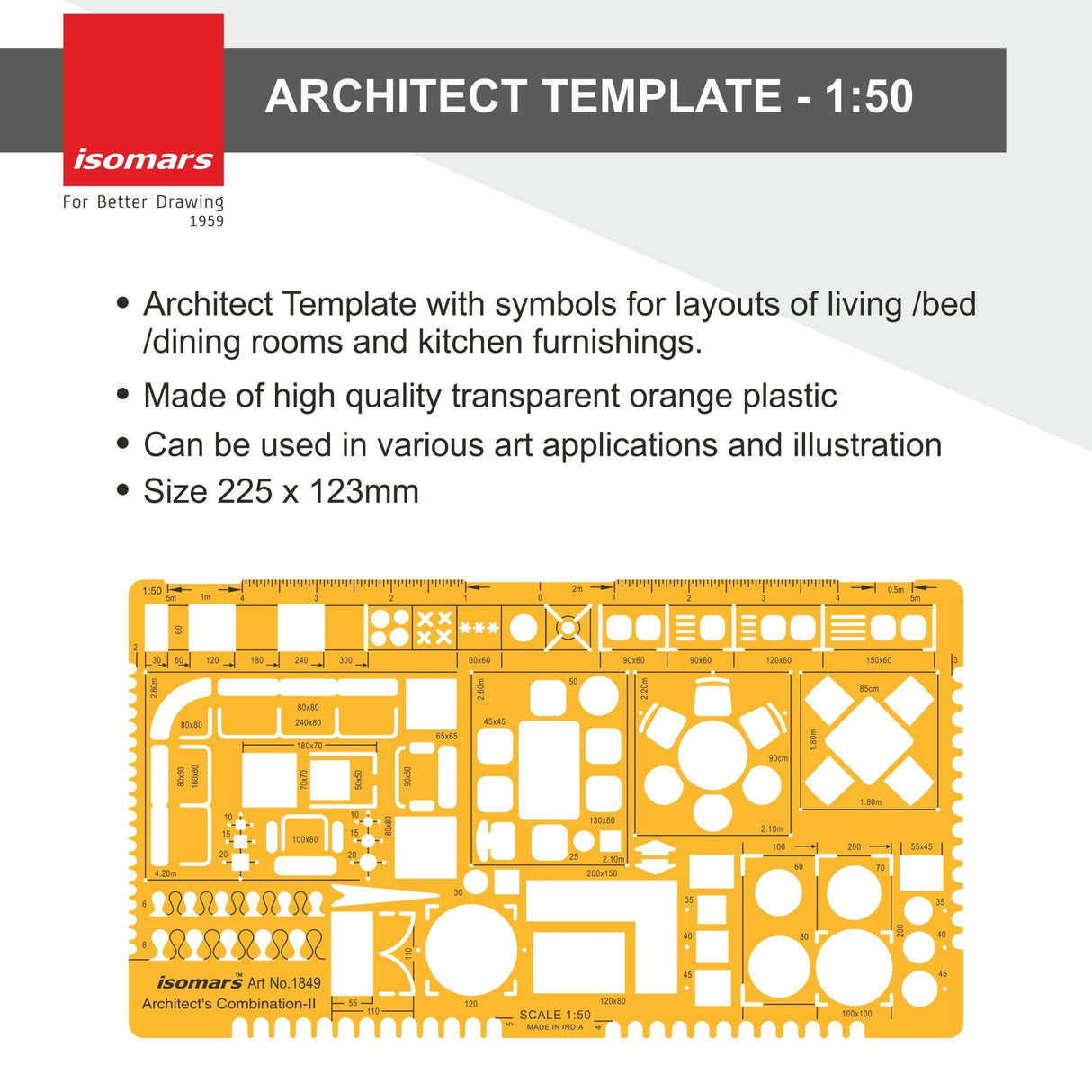1:50 Scale Architectural Furniture Template - Isomars