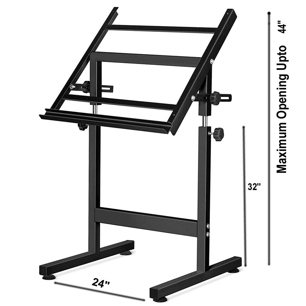 Isomars Drawing Drafting Board Table - Scholar Adjustable Height & Angle with White Laminated Plain Board 25.5"x35"