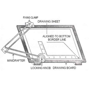 Drawing & Drafting Board (A2 size - 18.5'' x 25'') with Mini Drafter