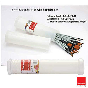 Artists Brush Set- 7 Brushes with Holder