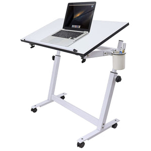 Isomars Multipurpose Laptop Table Study Desk Drawing Table, Caster Lockable Wheels, Adjustable Height and Angle for Work from Home, Office, Bedroom