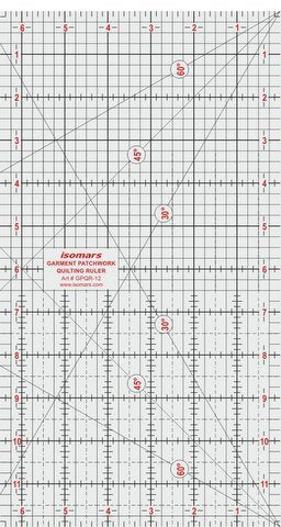 Garment Patchwork Quilting Ruler (12") with Cutting Mat A3