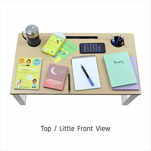 Isomars Bed Desk/Floor Desk Laptop Study Table for Work from Home, Online Classes, Card Games and Kid's Activities (Wooden - Extra Large)