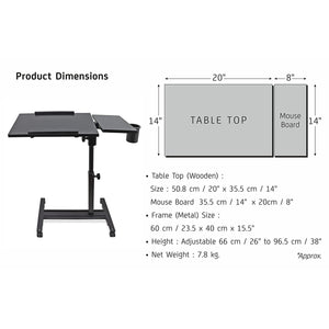 Isomars Multipurpose Study / Laptop Table - LDM3BLACK