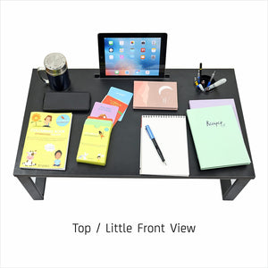 Isomars Bed Desk/Floor Desk Laptop Study Table for Work from Home, Online Classes, Card Games and Kid's Activities (Black - Extra Large)