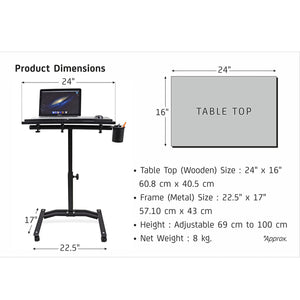 Laptop/Study Table (90° adjustable angle)