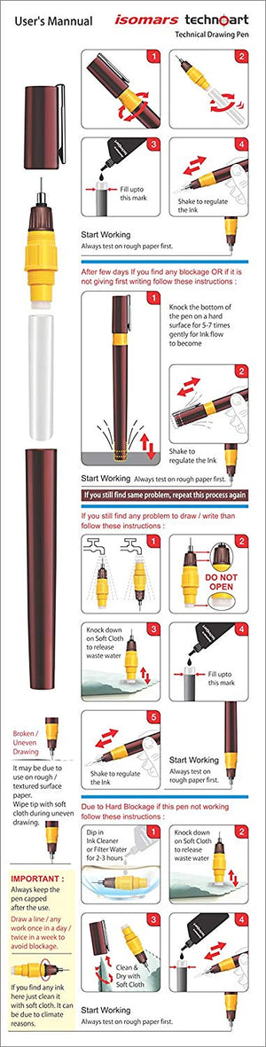 Technoart Technical Drawing Pens (Set 0f 8)