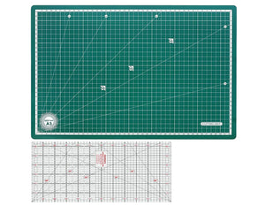 Garment Patchwork Quilting Ruler (12") with Cutting Mat A3