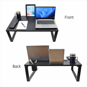 Isomars Bed Desk/Floor Desk Laptop Study Table for Work from Home, Online Classes, Card Games and Kid's Activities (Black - Extra Large)