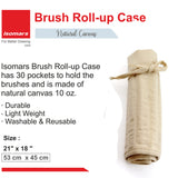 Isomars Brush Roll Up Case with Set of 7 Round Brushes for Painting