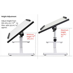 ISOMARS Multipurpose Laptop Table Study Desk & Height Adjustable Bed Table for Work from Home & Online Classes (White)