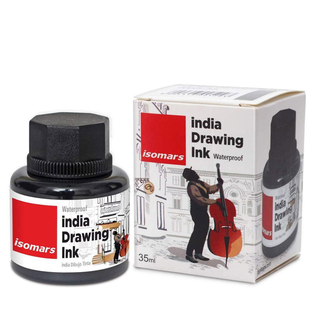 Isomars India Waterproof Drawing Ink 35ml - Black