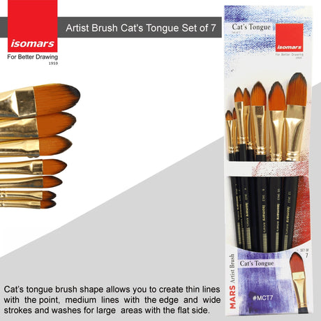 Artist Brush Cat's Tongue (Set of 7) - Isomars