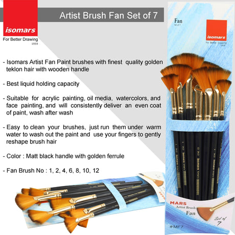Artist Brush Fan (Set of 7) - Isomars