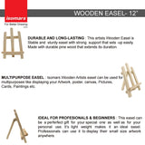 Artists Kit- Wooden Easel & Canvas - Isomars