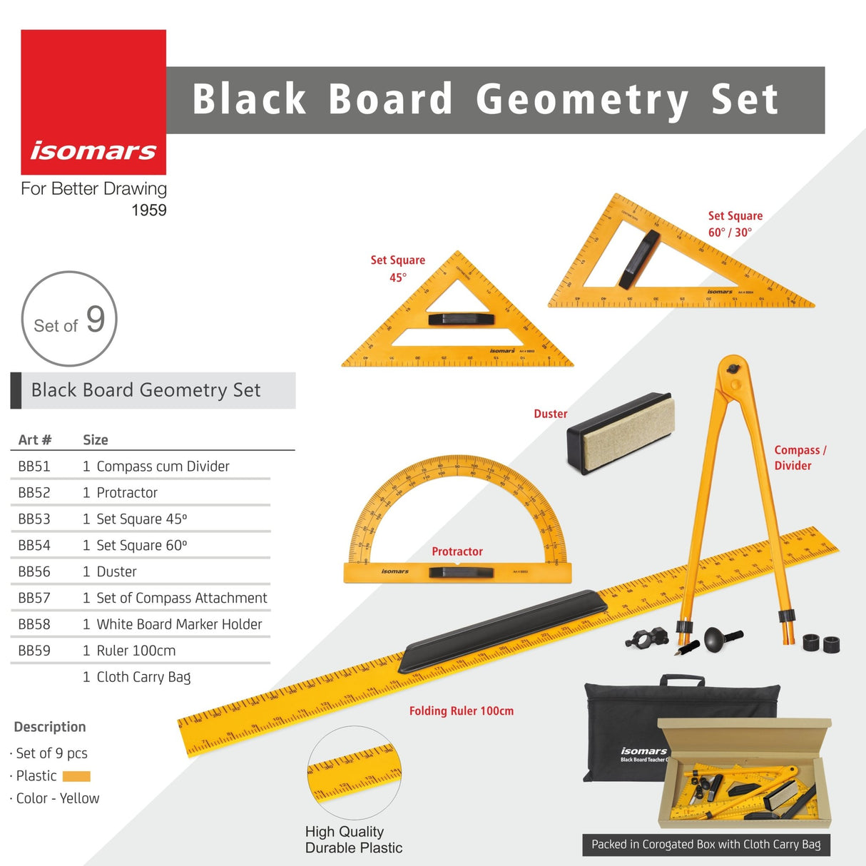 Black Board Geometry Set - Isomars